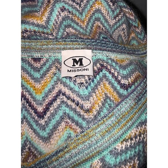MISSONI Chevron Knit Mohair-Blend Sweater Top - size XL - Picture 7 of 12